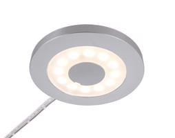 Deko-Light nábytkové přisazené svítidlo Paty kulaté 12V DC 2,50 W 3000 K 185 lm stříbrnášedá RAL 7001 687126