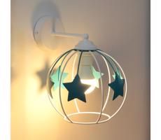 Dětská nástěnná lampa STARS 1xE27/15W/230V tyrkysová/bílá