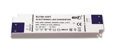 Ecolite El. trafo,230V-12V,4A,48W, 1,6mm,IP44 DX-WP-50W/SLIM