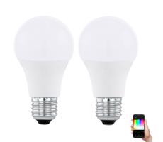 Eglo SADA 2xLED RGBW Stmívatelná žárovka A60 E27/9W/230V 2700-6500K + DO - Eglo 11587