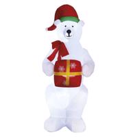 EMOS DCFC15 LED lední medvěd s dárkem, nafukovací, 240 cm Studená bílá
