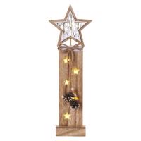 EMOS DCWW10 LED dekorace dřevěná – hvězdy, 48 cm, 2x AA