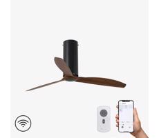 FARO Barcelona FARO 32037WP - Stropní látor TUBE FAN černá/hnědá Wi-Fi pr. 128 cm + DO