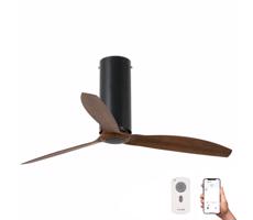 FARO Barcelona FARO 32037WP - Stropní látor TUBE FAN M černá/hnědá pr. 128 cm SMART + DO