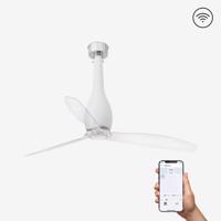 FARO ETERFAN, bílá/transparentní, stropní ventilátor s DC motorem SMART