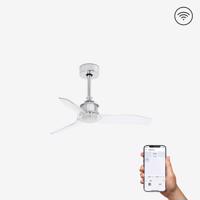 FARO JUST FAN XS, chrom/transparentní, stropní ventilátor 81cm SMART