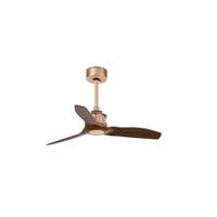 FARO JUST FAN XS, měď/dřevo, stropní ventilátor 81cm