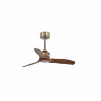 FARO JUST FAN XS, starozlatá/dřevo, stropní ventilátor 81cm