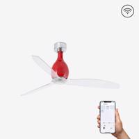 FARO MINI ETERFAN M, červená/transparentní, stropní ventilátor s DC motorem SMART