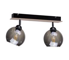 Keter Lighting Bodové svítidlo UNO WOOD 2xE27/60W/230V černá/hnědá