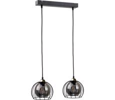 Keter Lighting Lustr na lanku SOLO BLACK 2xE27/60W/230V černá/zlatá