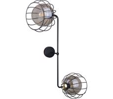 Keter Lighting Nástěnné svítidlo SOLO BLACK 2xE27/60W/230V černá/zlatá