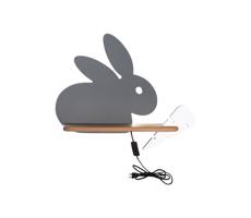 LED Dětské nástěnné svítidlo s poličkou RABBIT LED/4W/230V šedá/bílá/dřevo