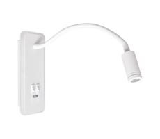 LED Flexibilní nástěnná lampička s USB BASE 1xLED/8W+1xLED/2W/230V bílá