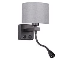 LED Flexibilní svítidlo POLO 1xE27/40W+LED/2W 230V černá