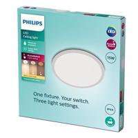 LED Koupelnové stropní svítidlo Philips Superslim CL550 8719514327184 15W 1300lm 2700K IP44 25cm bílé, 3-krokové stmívání