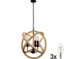 LED Lustr na řetězu ROPE GLOBO 3xE14/4,3W/230V