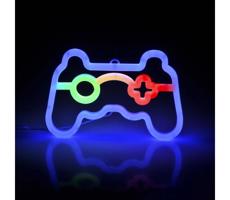 LED Neonová nástěnná dekorace GAME LED/3W/3xAA USB modrá