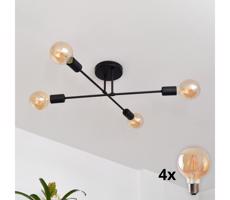 LED Přisazený lustr CAMBRIDGE 4xE27/8W/230V černá