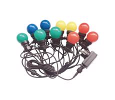 LED RGB Venkovní řetěz STRING 5m 10xLED/0,5W/230V IP44