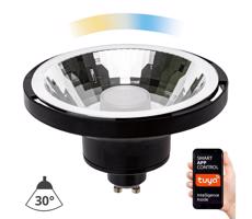 LED Stmívatelná žárovka AR111 GU10/10W/230V 3000-6500K Wi-Fi Tuya 30° černá