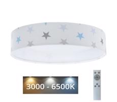 LED Stmívatelné svítidlo GALAXY KIDS LED/24W/230V hvězdičky bílá/šedá/modrá + DO