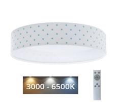 LED Stmívatelné svítidlo GALAXY KIDS LED/24W/230V hvězdičky bílá/tyrkysová + DO