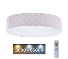 LED Stmívatelné svítidlo GALAXY KIDS LED/24W/230V hvězdičky růžová/bílá + DO