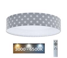 LED Stmívatelné svítidlo GALAXY KIDS LED/24W/230V hvězdičky šedá/bílá + DO