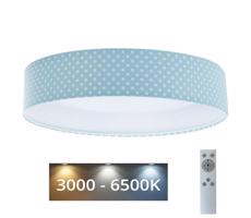 LED Stmívatelné svítidlo GALAXY KIDS LED/24W/230V puntíky tyrkysová/bílá + DO