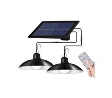 LED Stmívatelný solární lustr na lanku 2xLED/1,8W/3,7V IP44 6500K 1200 mAh + DO