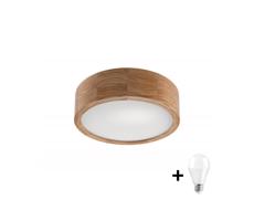 LED Stropní svítidlo OAK 1xE27/10W/230V dub pr. 27 cm