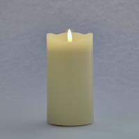 LED svíčka, vosková, 8 x 10 cm, mandlová
