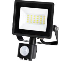 LED Venkovní reflektor se senzorem LED/20W/230V IP44 6500K černá