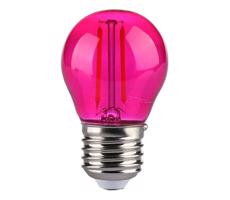 LED Žárovka FILAMENT G45 E27/2W/230V růžová