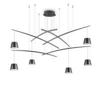 LED Závěsné svítidlo Ideal Lux Fish SP6 nero 196992 černé 160cm