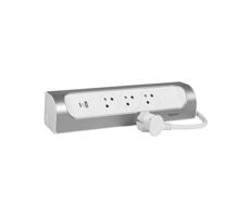 LEGRAND Legrand 049406 - Prodlužovací kabel 3Z Typ E + USB-A + USB-C 1m stříbrná/bílá