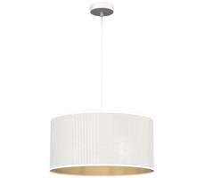 Lustr na lanku LOFT SHADE 1xE27/60W/230V pr. 40 cm bílá/zlatá