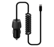 Nabíječka do auta 1xUSB 5V/1A + Lightning konektor 150 cm černá