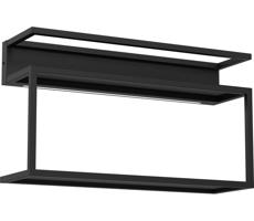 Nástěnná police s LED osvětlením SHELF 33x60 cm černá