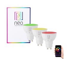 Neo  NEO 07777C - SADA 3x LED RGB+CCT Stmívatelná žárovka GU10/4,8W/230V Tuya