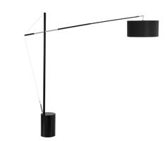 Nova Luce Nadčasová stojací lampa Traccia s extra dlouhým ramenem - 1 x 40 W, černá NV 41455401