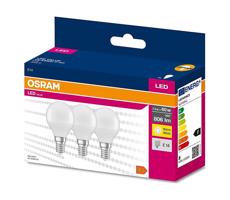 Osram 3PAK LED žárovka LED E14 P45 7W = 60W 806lm 3000K Teplá bílá 200° VALUE