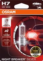 OSRAM H7 12V 55W PX26d NIGHT BREAKER SILVER plus 100procent 1ks 64210NBS-01B 4052899992511