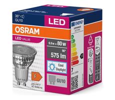 Osram LED žárovka VALUE 6,9 W PAR16 80 36° studená bílá