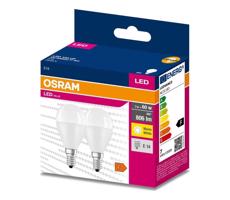 Osram SADA 2x LED Žárovka P45 E14/7W/230V 3000K - Osram