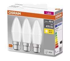 Osram SADA 3x LED Žárovka B38 B22d/4,9W/230V 3000K - Osram