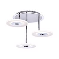 PAUL NEUHAUS LED stropní svítidlo, 3-ramenné, design frisbee, ocel SimplyDim 3000K PN 6446-55