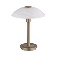 PAUL NEUHAUS Stolní lampa, staromosaz, kruhové, sklo, alabastr 3000K PN 4235-11