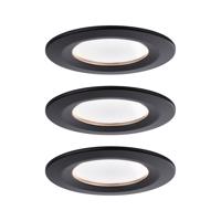PAULMANN LED vestavné svítidlo Nova kruhové 3x6,5W teplá bílá černá/mat nevýklopné 3ks sada 944.73 94473